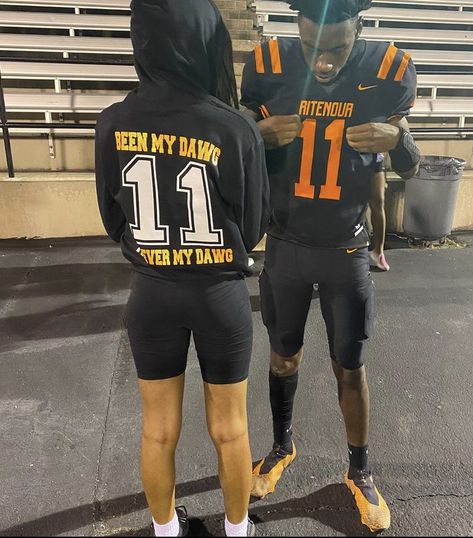 Boy Best Friend Football Shirts, Girlfriend Supporting Boyfriend Football, Football Best Friends, Football Shirts For Girlfriends Black, Best Friend Football Shirts, Football Shirts For Best Friends, Football Girlfriend Hoodie Ideas, Football Couples Shirts, Football Couples Black