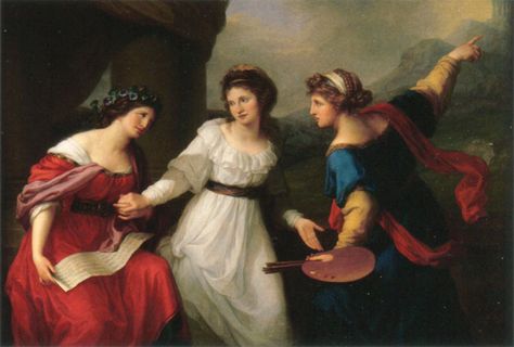 The Swiss-born Angelica Kauffman, most of whose prolific career was spent in Italy, combines allegory with portraiture in Angelica Hesitating between Music and Painting, 1791 Angelica Kauffmann, Women Artist, Female Painters, History Painting, Royal Academy Of Arts, Art Uk, Oil Painting Reproductions, Art Historian, Great Women