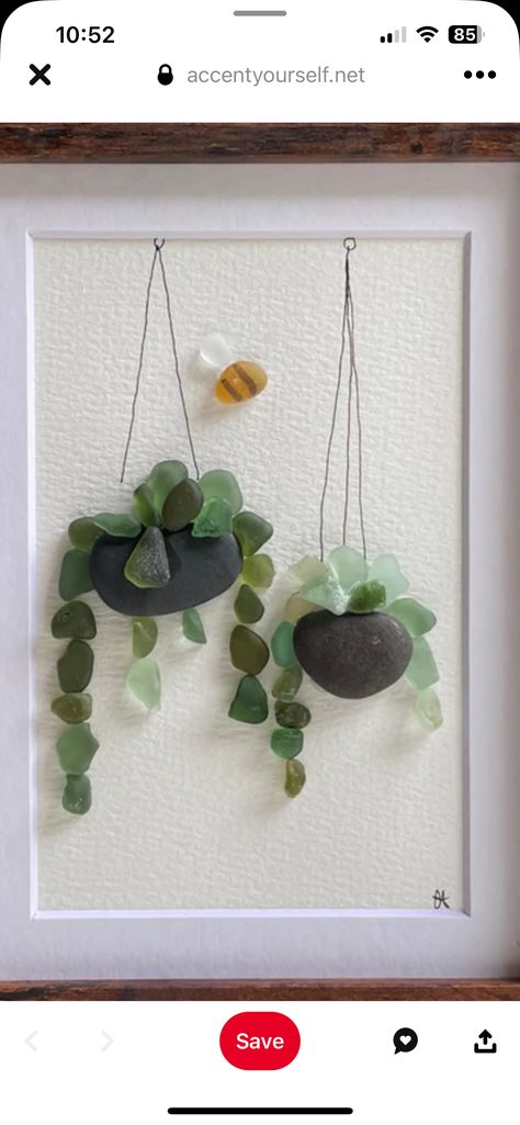 Sea Glass Plant Art, Frog Craft, Sea Glass Artwork, Frog Crafts, Sea Glass Crafts, Glass Artwork, Sea Glass Art, Plant Art, Beach Glass