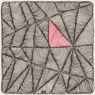 Black & red Emphasis Pattern, Pattern Repetition, Bridget Riley, Red Triangle, Pink Triangle, Tangle Doodle, Zentangle Designs, Doodle Inspiration, Principles Of Art