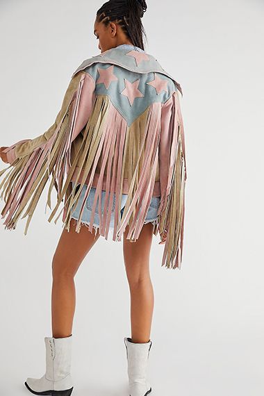 free people womens apparel Flowy Dress Boho, Fringe Clothing, Vintage Graphic Tees, Looks Country, Rodeo Outfits, American Woman, Fringe Jacket, Vintage Graphic, On Repeat