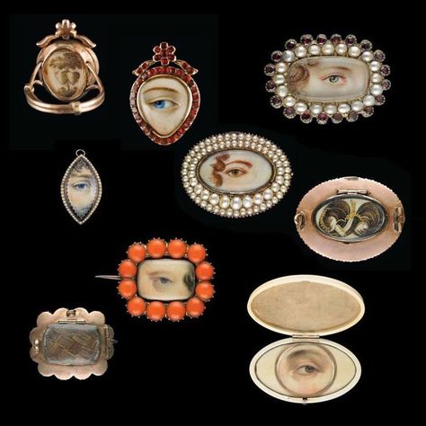 COLLECTIONS: LOVER’S EYE JEWELRY - Lovers Eyes, Georgian Jewelry, Photos Of Eyes, Miniature Portraits, Jewelry Armoire, Victorian Jewelry, Eye Art, Eye Jewelry, Antique Jewellery