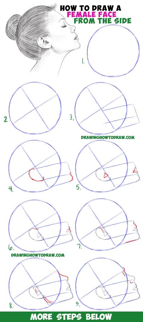 Face From The Side, Draw A Face, Beginner Sketches, Drawing Instructions, 얼굴 드로잉, Drawing Tutorial Face, Drawing Tutorials For Beginners, Fashion Drawing Tutorial, 얼굴 그리기