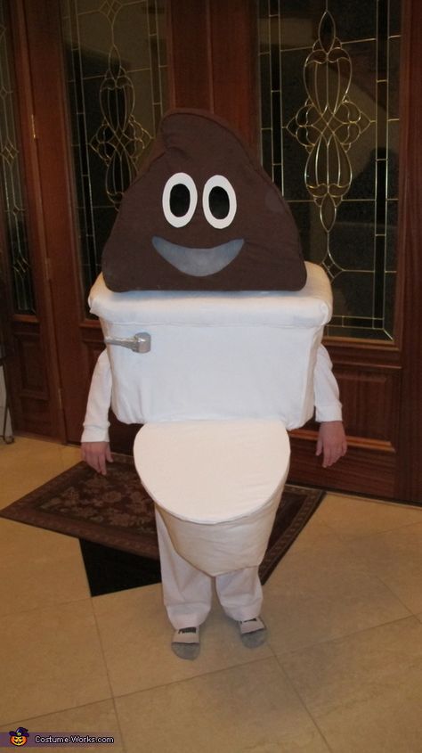 Toilet Costume, Fabric Bucket, Emoji Birthday Party, Costume Works, Emoji Birthday, Egg Crates, Masks Crafts, Poop Emoji, Gorilla Glue