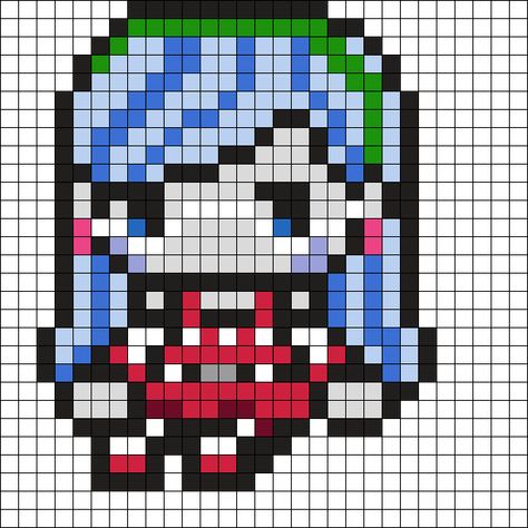 Ghoulia Perler Perler Bead Pattern | Bead Sprites | Characters Fuse Bead Patterns Tlou Perler Beads, Pixel Art Grid Monster High, Monster Perler Bead Patterns, Monster High Kandi Pattern, Pixel Drawing Pattern, Monster High Pixel Art Grid, Perler Bead Patterns Monster High, Peeler Bead Patterns Ideas, Character Perler Bead Patterns