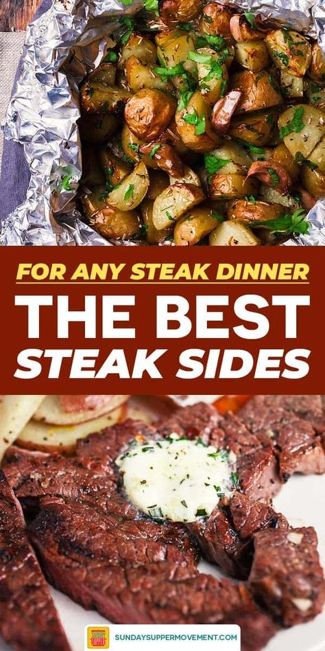 Healthy Sides For Steak, Side Dishes For Steak, Steak Dinner Ideas, Dinner Veggies, Steak Dinner Sides, Steak Sides, Easy Side Dishes, Risotto Recipes Easy, Steak Dinner Recipes