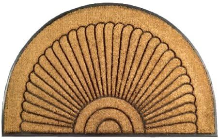 Amazon.com : Imports Decor Half-round Rubber Back Coir Doormat, Sunrise, 18-Inch by 30-Inch : Half Circle Area Rug : Garden & Outdoor Sunrise Design, Indoor Mats, Outdoor Entryway, Coir Doormat, Coconut Fiber, Rubber Mat, New Traditional, Recycled Rubber, Outdoor Mat