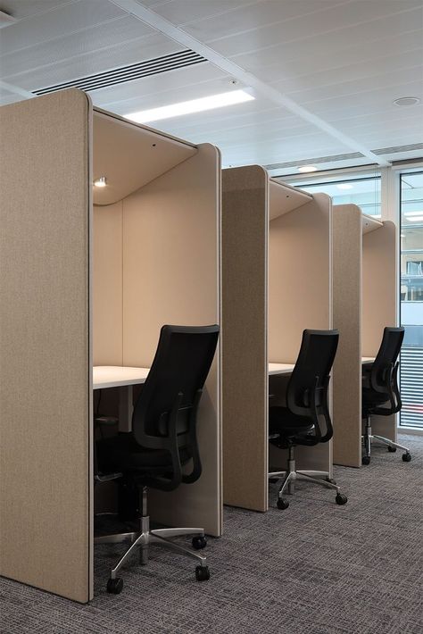 The purpose of each space can be understood by its well thought out design. From casual meeting tables to more formal meeting rooms, collaborative ‘landing space’ to pods for ‘focus work.’ For focused work, Individual work booths provide a retreat from busier work zones. Focus Work, Landing Space, Casual Meeting, Meeting Rooms, Meeting Table, Workspace Design, Meeting Room, Office Space, Work Space