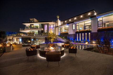 Beverly Hills Mansion, Glass Elevator, Large House, Deco Boheme, Fire Features, Rooftop Terrace, Entertaining Area, Resort Style, Beverly Hills