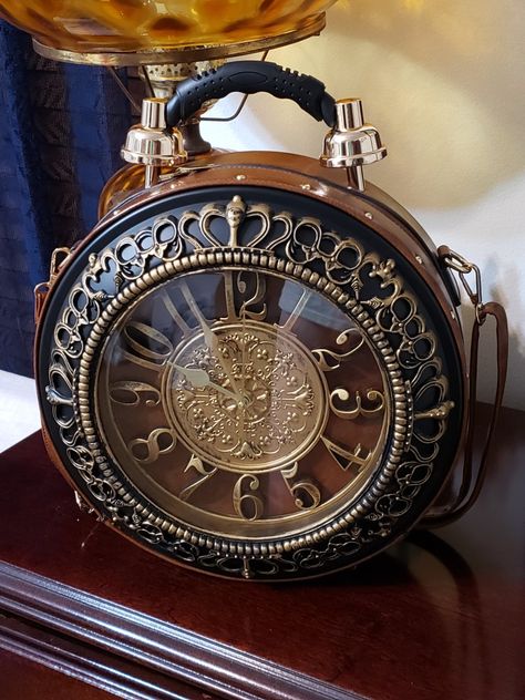 Battery ran clock purse Clock Purse, Steampunk Clock, Antique Clock, Antique Style, Fun Bags, Art Reference, Clock, Purse, Quick Saves