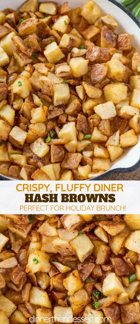 Diced Hash Browns are a family favorite and the french fry answer to your breakfast dreams. They're creamy, fluffy and crispy bites of potato goodness. | #breakfast #brunch #holidays #christmas #thanksgiving #potatoes #hashbrowns Fried Hashbrown Recipes, Diced Hashbrown Recipes, Brunch Hashbrowns, Fried Hashbrowns, Breakfast Receipts, Potatoes Hashbrowns, Thanksgiving Brunch Ideas, Brunch Potatoes, Brunch Thanksgiving