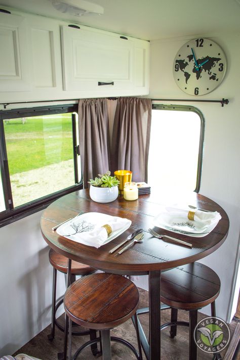 Rv Dining Table, Camper Table, Rv Furniture, Rv Kitchen, Trailer Decor, Travel Trailer Remodel, Camper Trailer Remodel, Rv Makeover, Diy Rv