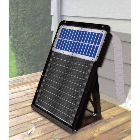 Looking for a greener way to heat your garage? A solar space heater helps you save energy in your home's exteriors, and makes for a fun project, too! Space Heater Diy, Solar Heater Diy, Shop Heater, Solar Hot Water Heater, Greenhouse Heaters, Solar Heating System, Diy Heater, Garage Heater, Garage Systems