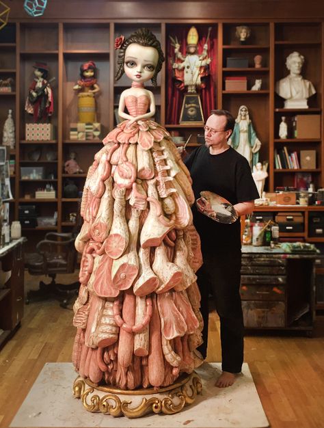 Mark Ryden Created a Sugar-Coated Set for a Major Ballet — 1stdibs Introspective Dress Sculpture, Art Sinistre, Ten Instagram, Meat Art, Brow Art, Meat Dress, Carved Wood Sculpture, Mark Ryden, Lowbrow Art