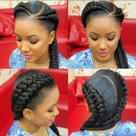 @thatdynamitechick Cornrows And Twists, 2 Cornrows, Ghana Braid Styles, Cornrows Hairstyles, Drawing Women, Hairstyles Drawing, Weave Hairstyles Braided, Two Braid Hairstyles, Braided Hairdo