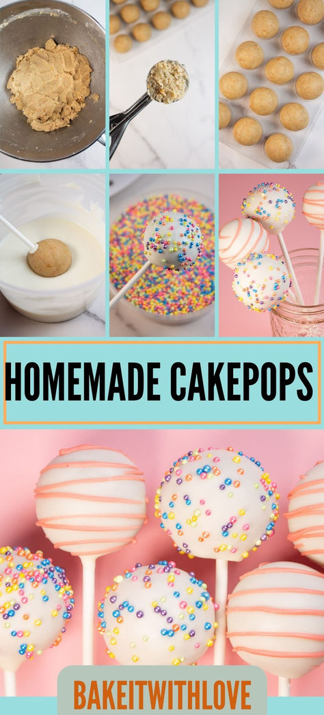 Homemade Cake Pops Easy Vanilla Cake Pops, Cake Pop Small Business, Best Way To Dip Cake Balls, Best Cakepop Recipes, Dye Free Cake Pops, How To Dip Cake Balls, Homemade Cake Pops From Scratch, Cake Pops In Silicone Mold, Unicorn Cake Pops Diy