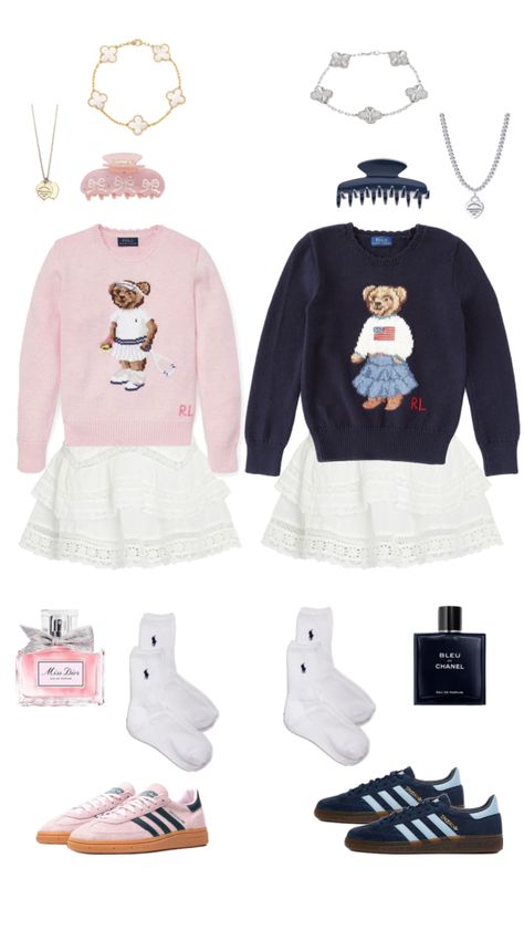 matching ralph lauren🩷🩵#outfitinspo Polo Ralph Lauren Outfits, Bear Outfits, Casual Preppy Outfits, Trendy Outfits For Teens, Cute Lazy Day Outfits, Paris Outfits, Stockholm Fashion, Polo Style, Ralph Lauren Outfits