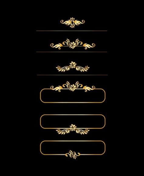 Golden calligraphic design elements. gol... | Free Vector #Freepik #freevector #luxury-border #decorative-border #ornament-borders #elegant-ornament Rose Gold Foil Texture, Invitation Border, Art Deco Design Graphics, Geometric Invitations, Frames Design Graphic, Happy New Year Background, Design Studio Logo, Frame Border Design, Halftone Dots