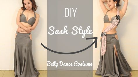 DIY Sash Style Belly Dance Costume Design - Easy belly cover! Dance Costume Design, Diy Sash, Belly Dance Costumes Diy, Dance Diy, Bellydance Costume, Dancing Costumes, Belly Dance Dress, Costume Making, Jazz Dance Costumes