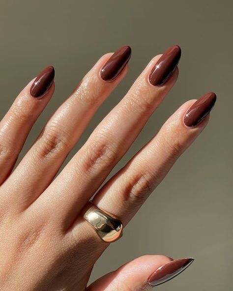 Brown Nail Polish, Brown Nail, Brown Nails Design, Cream Nails, Shiny Nails, Diy Nail Art, Fall Nail Colors, Neutral Nails, Brown Nails