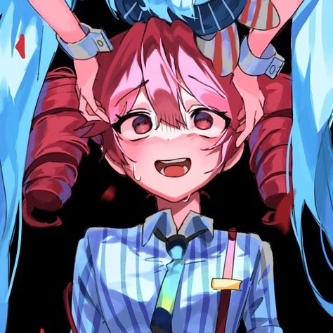 Credits - @newda_AL05 Teto And Miku Matching Icons, Miku And Teto Match Pfp, Miku And Teto Pfp, Miku And Teto Matching Icons, Teto And Miku Matching Pfp, Miku And Teto Mesmerizer Matching Pfp, Matching Birthday Pfp, Teto Matching Pfp, Matching Clown Pfp