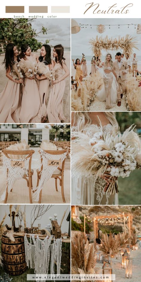 2023 Beach Wedding, Wedding Motif Color, Beach Wedding Color Palette, Beach Wedding Colors Schemes, Destination Wedding Colors, Beach Wedding Pink, Bohemian Wedding Theme, Blue Beach Wedding, 2023 Beach