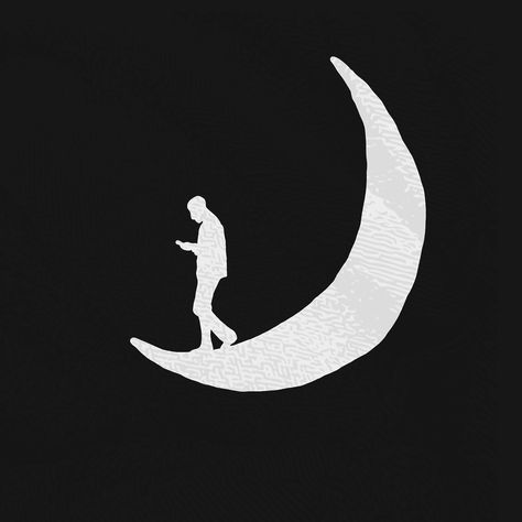 Man On The Moon Aesthetic, Man On The Moon Drawing, Quinn Xcii, Man In The Moon, Moon Walk, Love Moon, Hodge Podge, Moon Drawing, Moon Painting