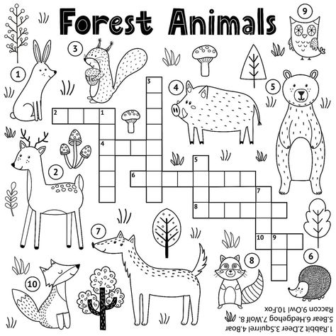 Crossword Puzzles for Kids: Fun & Free Printable Crossword Puzzle Coloring Page Activities for Children Kids Crossword Puzzles, Xmas Activities, Free Printable Crossword Puzzles, Word Puzzles For Kids, Printable Crossword Puzzles, Printable Puzzles For Kids, Animal Worksheets, Activity Sheets For Kids, Free Printable Activities