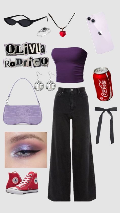 Concert Oufit, Consert Outfits, Cute Concert Outfits, Sweet 16 Outfits, Rave Concert, Olivia + Core + Aesthetic, Taylor Outfits, Pretty Halloween Costumes, Purple Fits