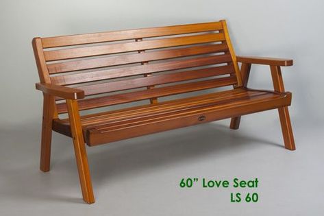 Outdoor Patio Furniture - 60" Love Seat | Wooden bench plans, Diy wood projects furniture, Furniture Wooden Sofa Outdoor, Sitout Chair Wooden, Sitout Chair, Balcony Gazebo, Kursi Outdoor, Outdoor Patio Seating, Adirondack Chair Plans, Terrace Furniture, Planter Bench