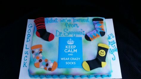 Crazy sock cake, keep calm and wear crazy socks, going away cake Www.facebook.com/cakesmadebychrissy Sock Cake Ideas, Simple Birthday, Simple Birthday Cake, Crazy Socks, Cake Ideas, Amazing Cakes, Keep Calm, First Birthdays, Cake Decorating