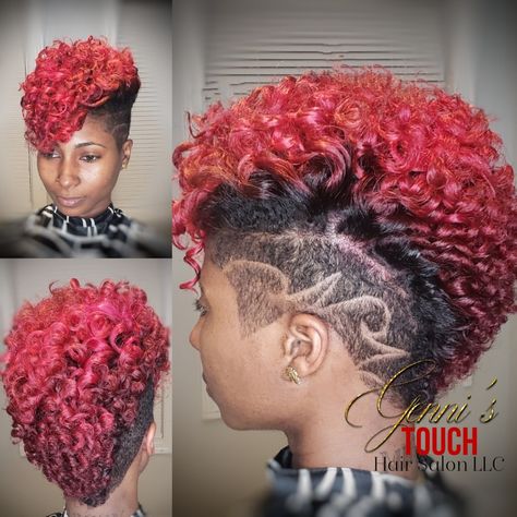 Hair Black Women Natural, Pincurls Hair, Hair With Shaved Sides, Natural Hair Rod Set, Fierce Hairstyles, Natural Mohawk, Rod Curls, Natural Short Hair, Grad Hairstyles