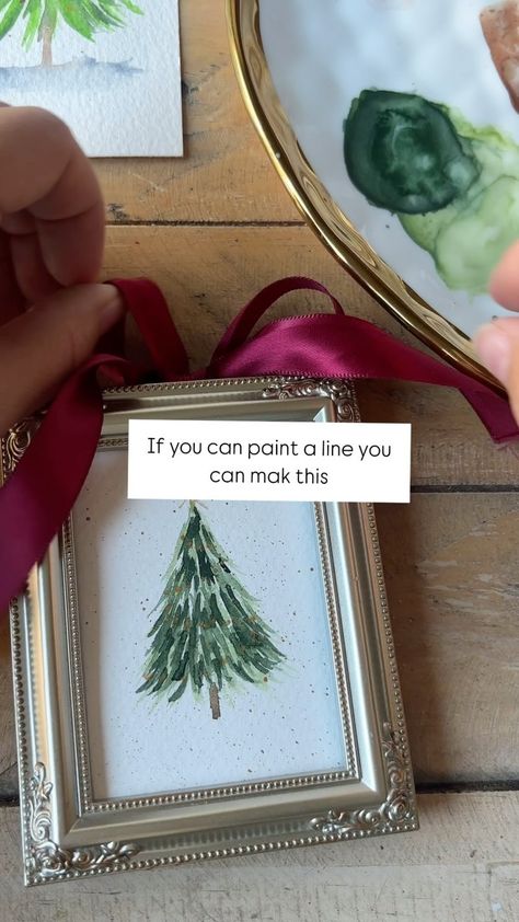 Bree Copley | Add a little charm to your decor with mini paintings and change them with the season. They also make cute gifts! Now I think I’m going to... | Instagram Black Poppies, Poppy Pods, Side Angle, Quick Dip, Oval Brush, Loose Watercolor, Wash Brush, Step By Step Painting, Christmas Paintings