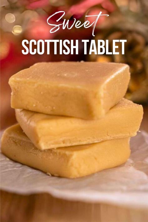 🍬🎁 Make gift-giving extra sweet with Scottish Tablet: Rich and sugary, great for gifts. 👀 Click for the full recipe. #ScottishTablet #RichAndSugary #GiftIdeas #HolidayTreats #WhippedBakes Scottish Tablet Recipe Easy, Scottish Dessert Recipes, Scottish Candy, Scottish Sweets, Scottish Tablet Recipe, Tablet Candy, Scottish Tablet Recipes, Scottish Desserts, Scottish Tablet