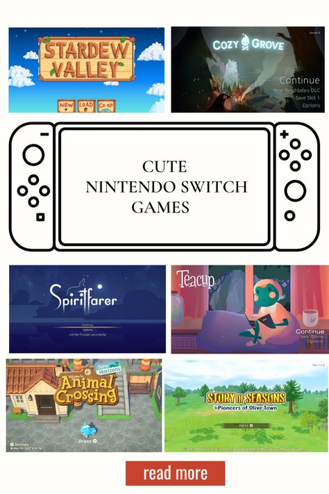 Cute and Cozy  Nintendo Switch Games Comfy Nintendo Switch Games, Chill Nintendo Switch Games, Cute Games Nintendo, Video Games Recommendations, Witchy Nintendo Switch Games, Good Nintendo Switch Games, Cottagecore Switch Games, Cosy Games Switch, Indie Nintendo Switch Games