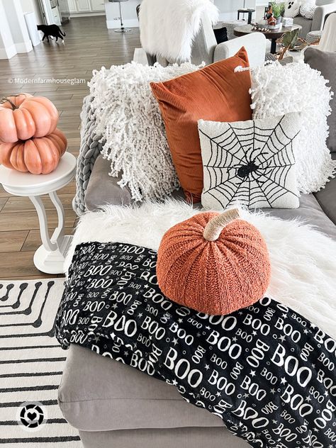 Halloween home fall decor sectional sofa couch black and white rug pillows pumpkin 

Follow my shop @modernfarmhouseglam on the @shop.LTK app to shop this post and get my exclusive app-only content!

#liketkit #LTKhome #LTKHalloween #LTKSeasonal
@shop.ltk
https://liketk.it/3QwNW Modern Halloween Living Room, Halloween Couch Decor Ideas, Grey Couch Halloween Decor, Halloween Sofa Decor, Halloween Pillows On Couch, Fall Decor Gray Couch, White And Black Halloween Decor, Halloween Decor Black And White, Fall Decor Black And White