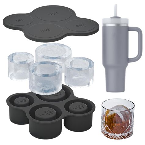 PRICES MAY VARY. Special Design: a specially designed ice cube mold that perfectly compatible with 40OZ and 30OZ tumbler cup. This mold creates four large ice cubes, ensuring your drinks stay cold for longer periods. The slow-melting feature of these oversized ice cubes ensures your beverage remains undiluted, preserving its original taste and quality. You can experience the perfect sip every time. Unique Hollow Cylinder Ice Cube Shape: This cylinder shape keeps drinks colder longer by melting s Ice Drink, Cube Shape, Ice Cube Molds, Ice Molds, Iced Drinks, Cylinder Shape, Drink Coffee, 30 Oz Tumbler, Stay Cold