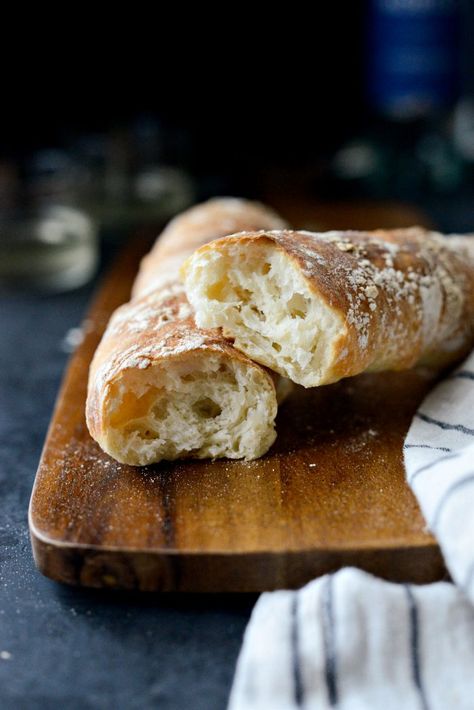 No-Knead French Bread Overnight Baguette Recipe, No Knead French Bread, Homemade Baguette Recipe, Homemade Baguette, Overnight Bread, Easy French Bread Recipe, Beautiful Bread, Baguette Recipe, French Bread Recipe