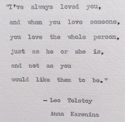 Tolstoy Anna Karenina Typewriter Quote; weddings, love, bookish by BookishGifts on Etsy: Tolstoy Quotes, Typewriter Quotes, Anna Karenina, Love Someone, Literature Quotes, Wedding Quotes, Literary Quotes, Poem Quotes, Romantic Gift