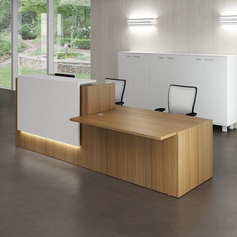 Reception Desks - Contemporary and Modern Office Furniture Contemporary Office Reception, Ikea Reception Desk, Office Furniture Set, Modern Reception Desk, Reception Desk Office, Reception Desk Design, Desk Modern, Modern Reception, Reception Furniture