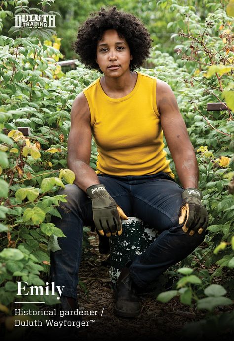 Emily manages the grounds of a historical mansion in Duluth, MN. She’s made it her ongoing mission to restore the property’s original landscape architecture, including heirloom roses and other plants that sometimes take years to acquire. Her job is part history lesson, part long-term planning – and a whole lot of elbow grease. Historical Mansion, Female Farmer, Heirloom Roses, Backyard Vegetable Gardens, Duluth Mn, Duluth Trading Company, Photographs Of People, Garden Girls, Working People