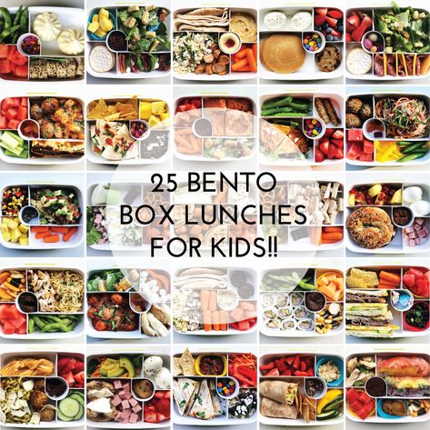 Not-So-SAHM: 25 Bento Box Lunches for Kids!! #bentobox #eattherainbow #bentoboxlunch #kidslunchideas #kidslunchbox #bento #healthylunch #lunchideas Bento Box Lunches For Kids, Home Lunch Ideas, Lunch At School, School Lunch Box Ideas, Bento Box Lunch For Kids, Pack Lunches, Veggie Spring Rolls, Bento Box Lunches, Healthy Packed Lunches