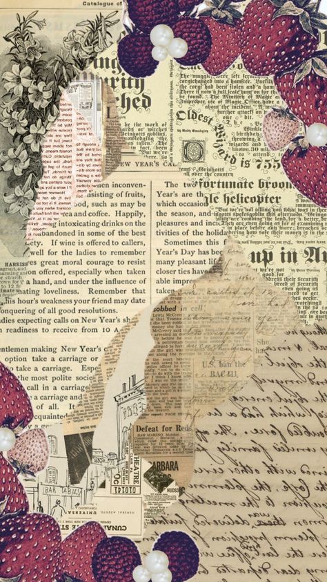 wallpaper 🍓#wallpaper #newspaper #oldaesthetics #strawberryaesthetic #cute Wallpaper Wallpaper, Newspaper, Witch