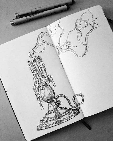 Fairy Poses, Candle Sketch, Candle Tattoo Design, معرض فني, Candle Drawing, Candle Tattoo, Easy Drawings For Beginners, Sketches Simple, Arte Sketchbook