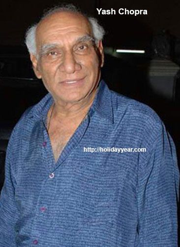 Sep 27 - Yash Chopra, Indian producer, filmmaker, screenwriter was Born Today. For more famous birthdays http://holidayyear.com/birthdays/ Priyanka Chopra Birthday, Happy Birthday Kiccha Sudeep, Yash Chopra, Deepak Chopra Books, Neeraj Chopra, Famous Birthdays, Screenwriting, Filmmaking, Mens Tshirts