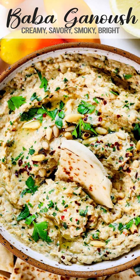 Baba Ghanouj - Carlsbad Cravings Babaganoush Recipe No Tahini, Babaganoush Recipe Authentic, Easy International Recipes, Baba Ghanoush Recipe, 30 Minute Meals Chicken, Baba Ganoush Recipe, Babaganoush Recipe, Grill Gas, Cravings Recipes