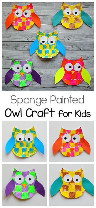 Fall Crafts for Kids: Sponge Painted Owl Art Project with free owl template! This autumn activity can be used as process art for preschoolers or a way to work on math patterns in kindergarten and first grade! ~ BuggyandBuddy.com Patterns In Kindergarten, Owl Art Project, Process Art For Preschoolers, Art For Preschoolers, Autumn Activity, Owl Templates, Owl Craft, September Crafts, Painted Owl