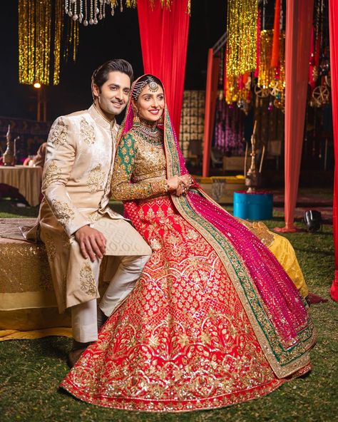 Ayeza Khan Wedding, Bridle Dress, Bridal Mehndi Dresses, Pakistani Party Wear Dresses, Mehndi Dress, Pakistani Party Wear, Wedding Couple Poses Photography, Ayeza Khan, Bridal Dress Fashion