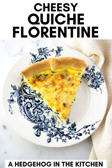 This delicious cheesy quiche Florentine recipe is so easy to make! It's sure to become one of your favorite easy quiches that you make again and again. This recipe is vegetarian and perfect for cheese lovers! #Quiche #QuicheFlorentine French Quiche Recipes, Quiche Florentine Recipe, Cheesy Quiche, Quiches Recipes, French Vegetarian Recipes, French Quiche, Gourmet Brunch, Easy Irish Recipes, Quiche Florentine