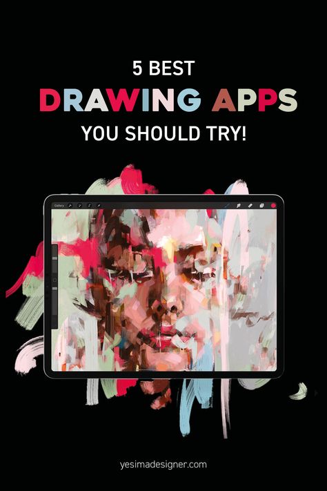 5 Best Drawing Apps for the iPad You Should try! #draw #learntodraw #apps Apps For Digital Art, Digital Drawing Apps, Graphic Design Workspace, Good Drawing Apps, Best Drawing Apps, Ipad Drawing App, Drawing Apps, Ipad Lettering Procreate, Digital Art Programs